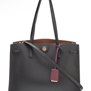 Tory Burch Black and Brown Leather Totes with Sophisticated Design
